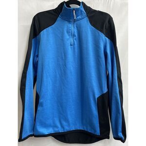 Under Armour Blue & Black UA Coldgear Reactor Fleece 1/4 Zip Pullover Men's M